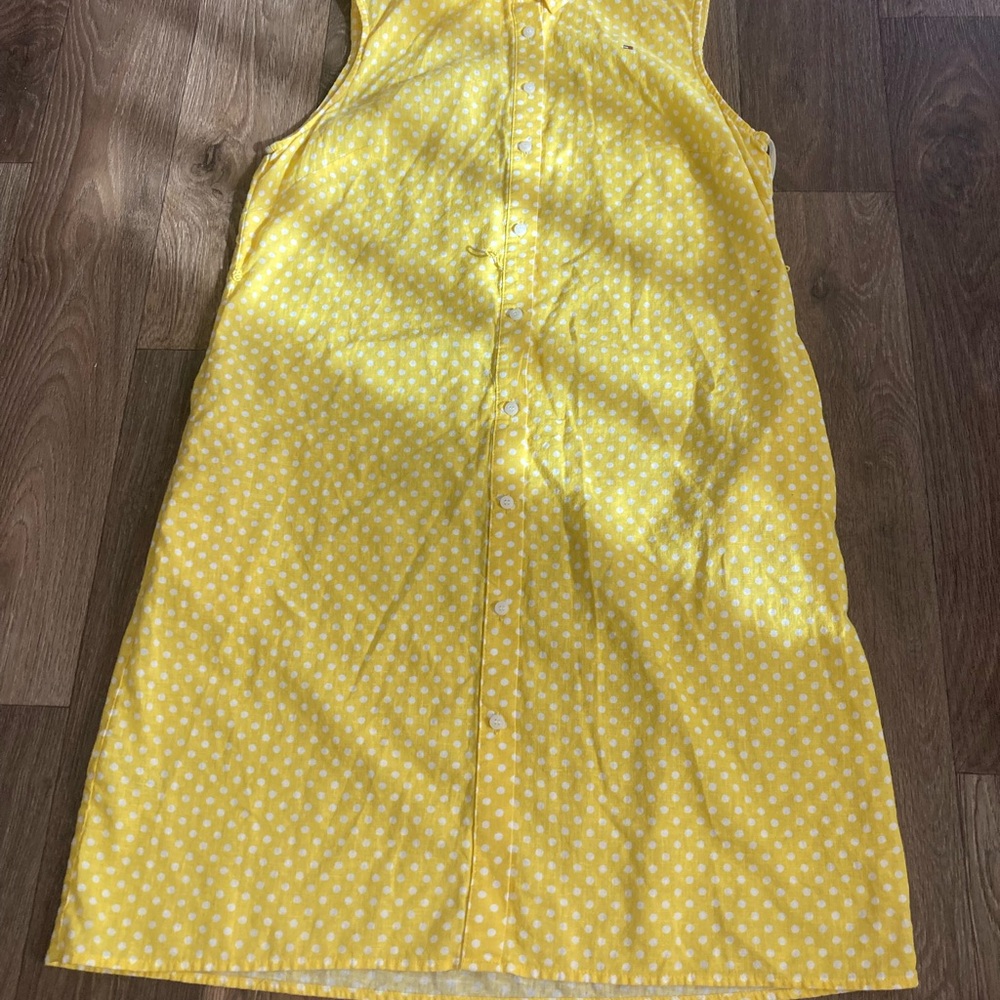 Tommy Hilfiger Yellow and White Polka Dot Dress